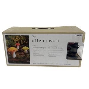 Allen + Roth 3ct Solar Mushroom Lights Blown Glass Garden Stakes SL1999 1168725